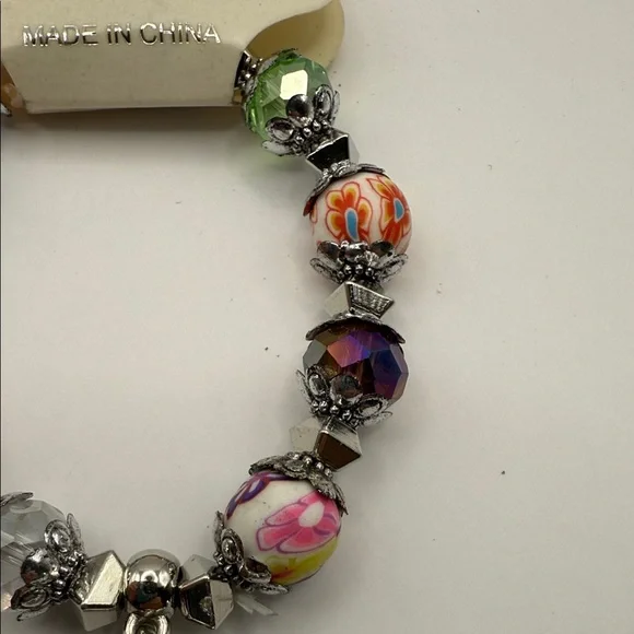 Multicolor Beaded Elephant Charm Bracelet - Picture 3 of 4
